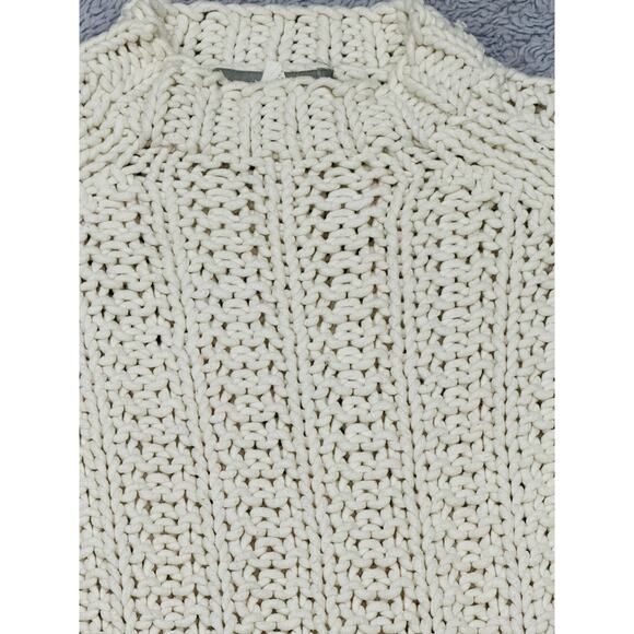 J. CREW ‘KNIT BY HAND’ IVORY CHUNKY KNIT SWEATER SZ MEDIUM - Picture 4 of 9